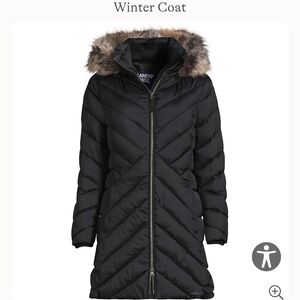 Lands' End Women's Black Winter Coat